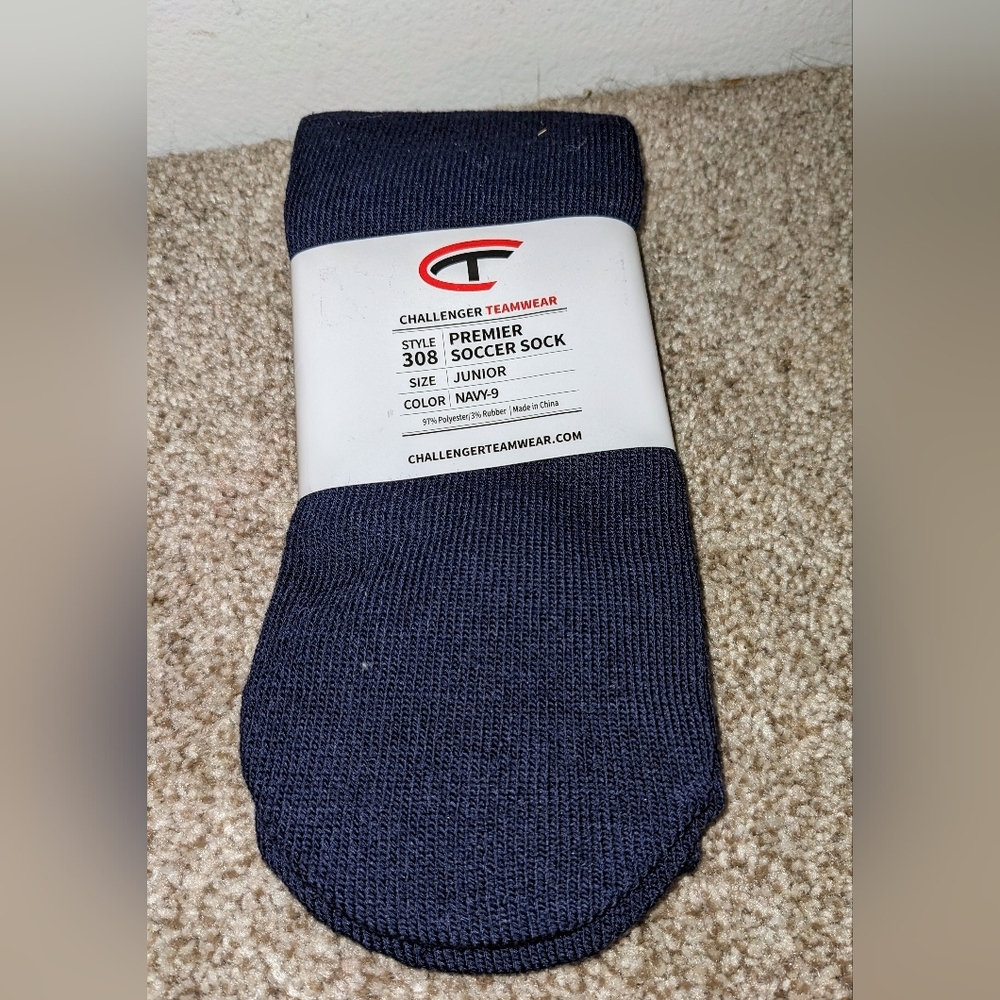 Challenger Teamwear Navy Blue Premier Youth Soccer Sock NWT